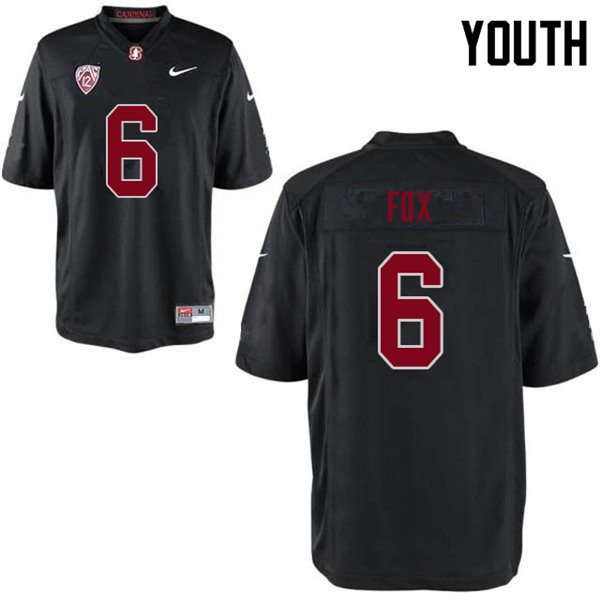 Youth #6 Andres Fox Stanford Cardinal College Football Jerseys Sale-Black - Click Image to Close